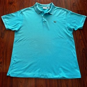 Lacoste Men XXL 7 Green Aqua Turquoise Short Sleeve Casual Polo Shirt Classic